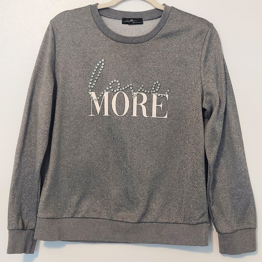 Love More Womens Sweatshirt In Gray By Ontwelfth Size Small